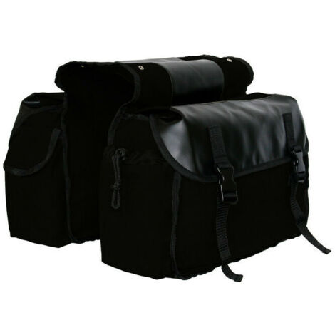 Sacoche Sacoche Vélo, Sac Etanche Arrière Tronc, Double Sacoche Vélo Porte-bagage, Sac Pliable Rangement pour Déplacements, Voyages, Pique-niques, Cyclisme, Outdoor Sport(Noir)