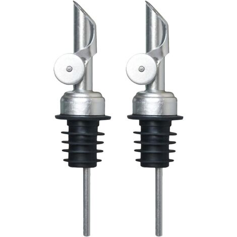 Lot de 2 verseurs à vin en acier inoxydable avec couvercle, pour vinaigre. (1/5)