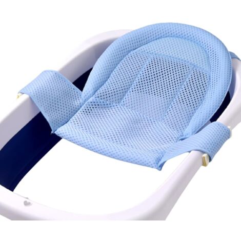 Harnais de soutien pour bain bébé réglable en maille antidérapante, filet de douche pour baignoire, coussin de bain pour nouveau-né respirant et à séchage rapide, adapté aux jeunes enfants de 0 à 3 an (1/4)