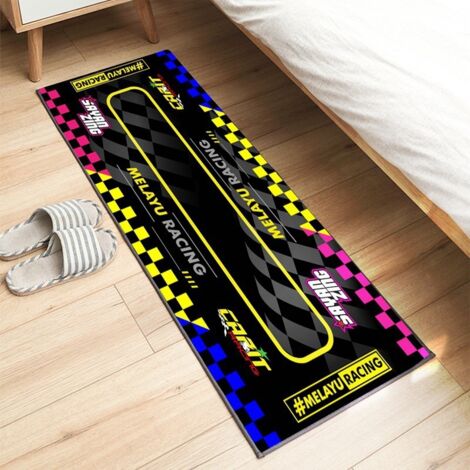 Tapis d'exposition pour moto 60 x 200 cm, antidérapant, idéal pour les passionnés de moto. Tapis décoratif, résistant aux taches et facile à nettoyer