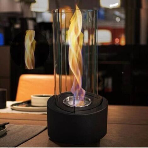 Foyer de table à alcool Tornado – Verre résistant à la chaleur – Combustion jusqu'à 60 minutes – Pour intérieur et extérieur