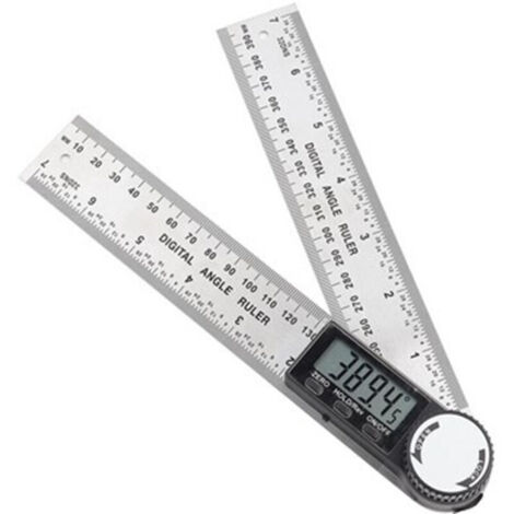 Règle d'angle numérique 200 mm – Rapporteur en acier inoxydable avec fonction de maintien – Affichage LCD – Précision ±0.3° pour le travail du bois
