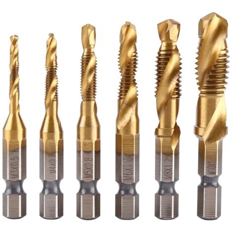 Ccykxa – Coffret de 6 tarauds HSS M3-M10 – Revêtement titane pour résistance à la rouille – Haute précision et efficacité de taraudage (1/6)