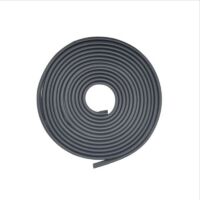 Protection de porte en caoutchouc monobloc en forme de U 5 m (noir)