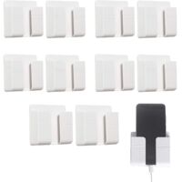 10 Pièces Boîtes de Rangement Murales Plastique pour Télécommandes Support de Téléphone Portable Mural sans Endommager Auto-adhésif for Mobile Phone Charging Stand, Remote Control Storage Box - Blanc