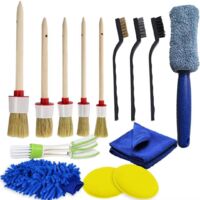 Ensemble de 14 brosses éponge pour pneus, intérieur de climatisation, sortie d'air, etc.