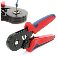 Wiltec – Pince à sertir cosse 0,25-6mm² – Auto-ajustable – Empreinte carrée – Ressort d’acier – Conception ergonomique pour confort d’utilisation