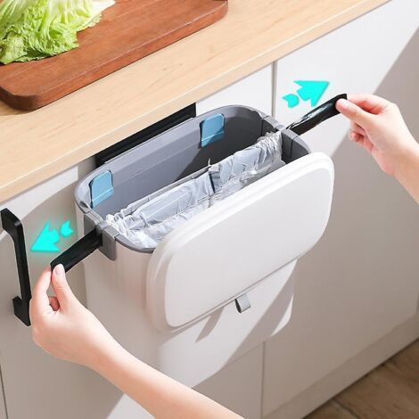 Poubelle Murale Avec Couvercle - Petite Taille, Anti-odeurs | Pour Cuisine, Salle De Bain, Bureau, Sous évier