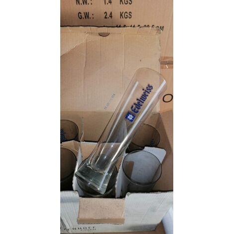 Lot de 6 verres Edelweiss - 25 cl - Verres à bière rares et neufs
