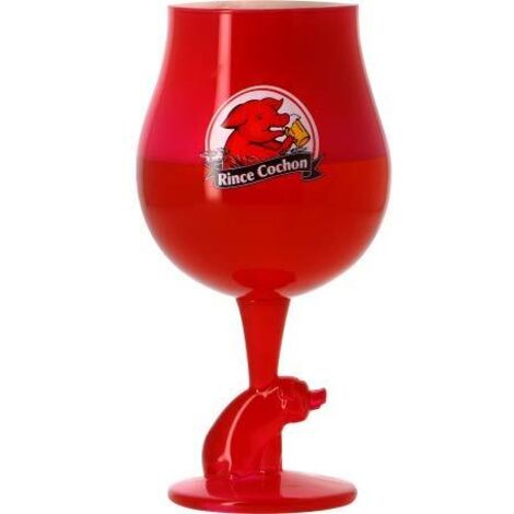 Rince-Cochon - Lot de 4 verres rouges - Graduations 25/33/50 cl - Neufs