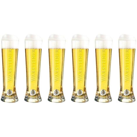 Lot de 6 verres Warsteiner - Verres à bière allemands - 40 cl