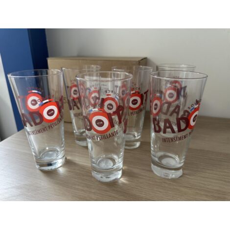 Lot de 6 verres à eau Badoit - 40 cl - Modèle 1778 - Neufs