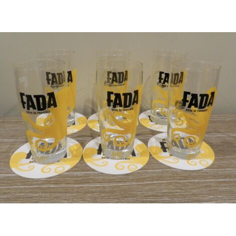 Lot de 6 verres à bière Fada - 25 cl - Bière de Provence - Neufs