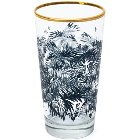 Lot de 6 verres Bacardi - Verres long drink - Bord doré premium
