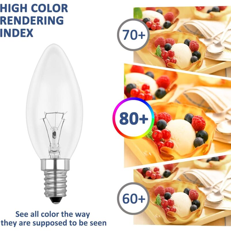 Lot De 10 Ampoules Bougie E14 40W 240V Opale Blanc Chaud - À Incandescence - Dimmable - 3000 Heures