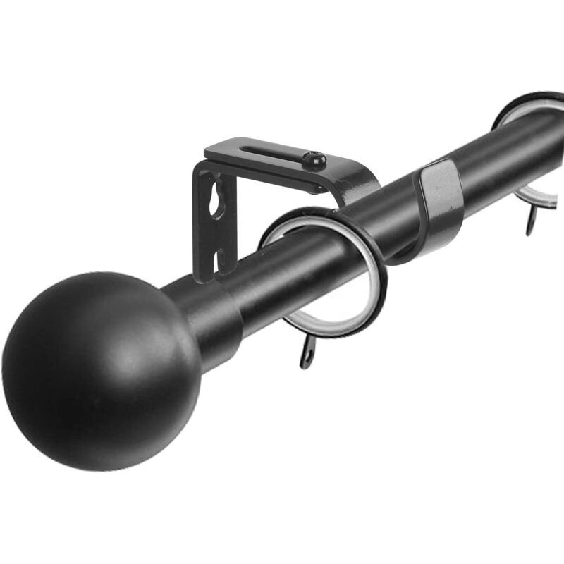 Support de plafond réglable pour tringle à rideau, Lot de 2, Noir