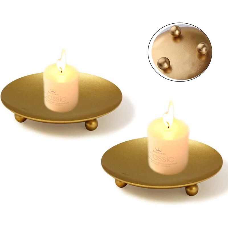 Zourglow Lot De 4 Plateaux à Bougies 9cm Verre Vintage Relief - Supports Bougies Piliers Pour Décoration Maison Et Mariage