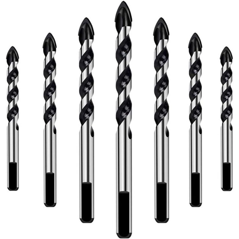 HPMAISON Lot De 7 Forets Carbure Tungstène Pour Carrelage, Porcelaine, Béton, Verre & Miroir – 3/4/5/6/8/10/12 Mm – Percez Sans Éclater !