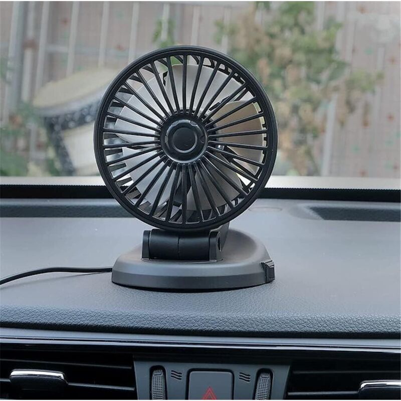 EBSBAG Mini Ventilateur Portable à Pince USB, Petit Ventilateur de Table à Pince, 4 Vitesses, Ventilateur à Batterie Rechargeable pour Bureau/Bureau/ Poussette/Voyage, Noir, 7200 mAh (Noir