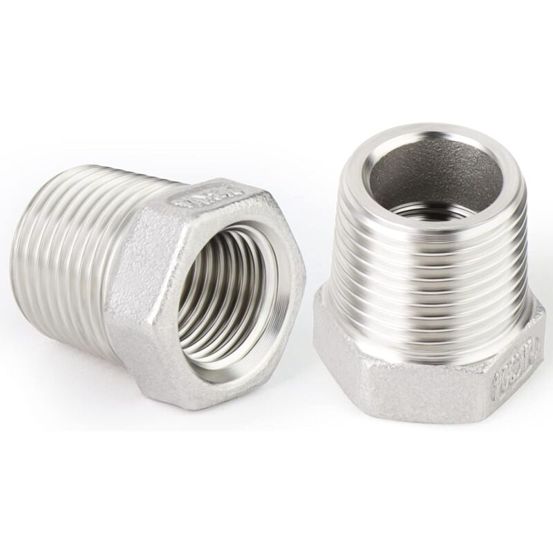 2 Pcs Coupleur de Fût de Bière en Acier Inoxydable, Kit de Connecteur de Ligne de Bière, Écrou Hex 5/8 Pouce Filetage g x Barb 5/16 Pouce