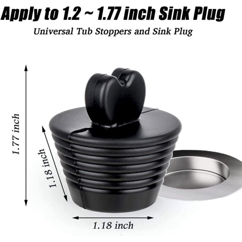 Lot De 3 Bouchons De Baignoire Universels En Silicone - 15,2 Cm Blanc - Évier Cuisine, Salle De Bain Et Baignoire