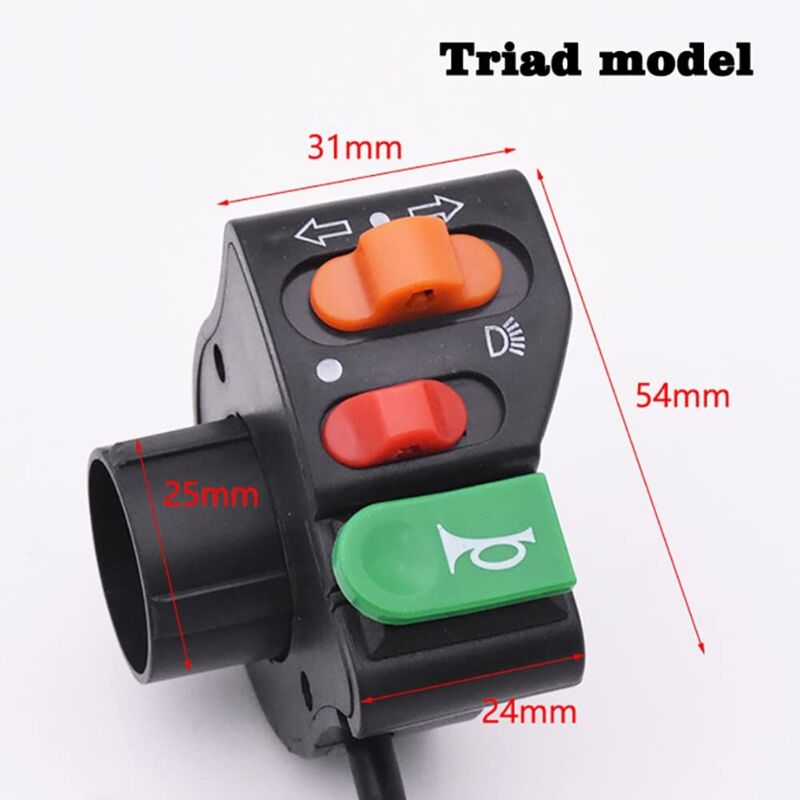 3 Boutons Interrupteur de Guidon de Moto ON/OFF avec Lumière LED, Interrupteur de Phare Brouillard de Frein de Moto Universel pour Guidon de 2mm / (7/8 3 Boutons Interrupteur de Guidon de Moto ON/OFF avec Lumière LED, Interrupteur de Phare Brouillard de Frein de Moto Universel pour Guidon de 2mm / (7/8