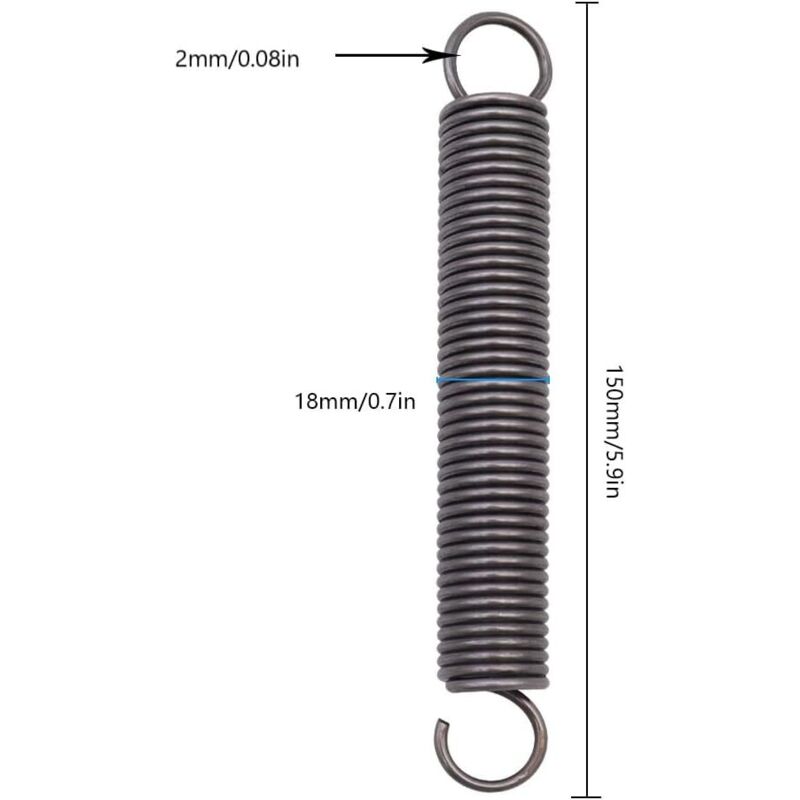 Lot 2 Ressorts Fil 5mm 180 Degrés 2 Ressorts 5x35x5 Mm – Fil Diamètre 5 Mm, Forme 180°, Pour Bricolage Et Mécanique Ressort Forme U 5x35x5 Mm