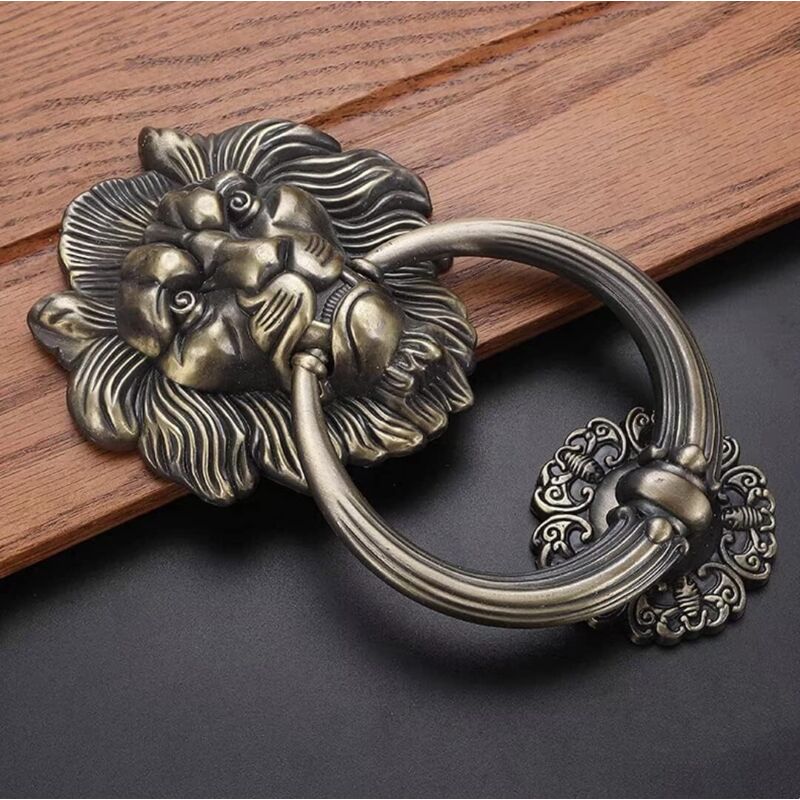 Heurtoir De Porte Ou Tirage D'armoire En Laiton – Motif Fortune Chinoise, 8 Pouces, Quincaillerie Ancienne