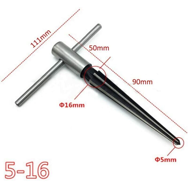 Alésoir Conique 6 Flûtes Avec Poignée En T 3-13mm Et 5-16mm - Acier 45 Pour Bois Et Tôle