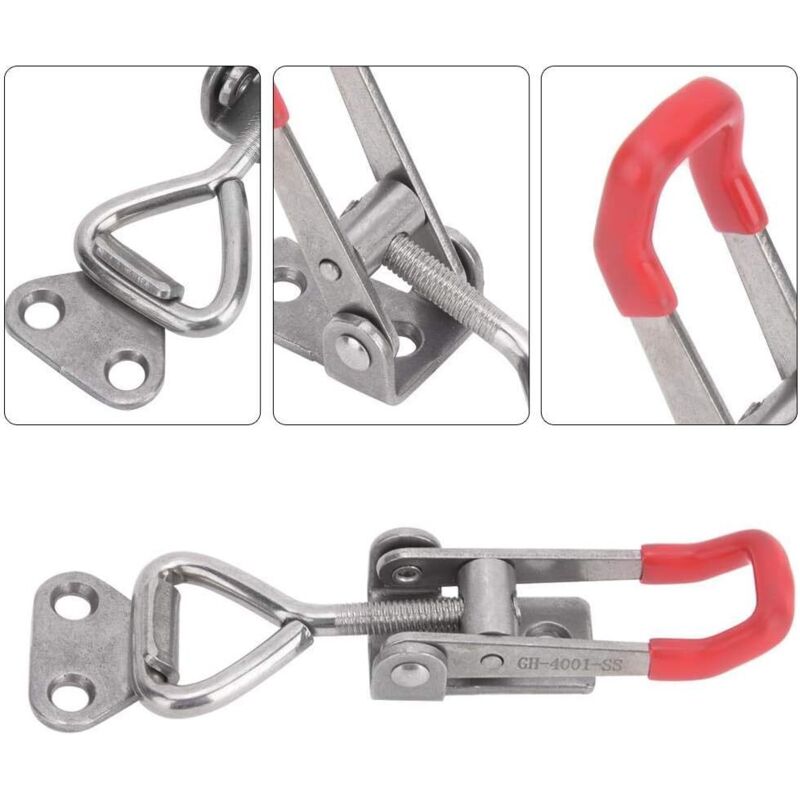 2 Pièces Pinces à Bascule Réglables En Acier Inoxydable 304 - Loquet à Tension 150kg - Outil De Fixation Rapide