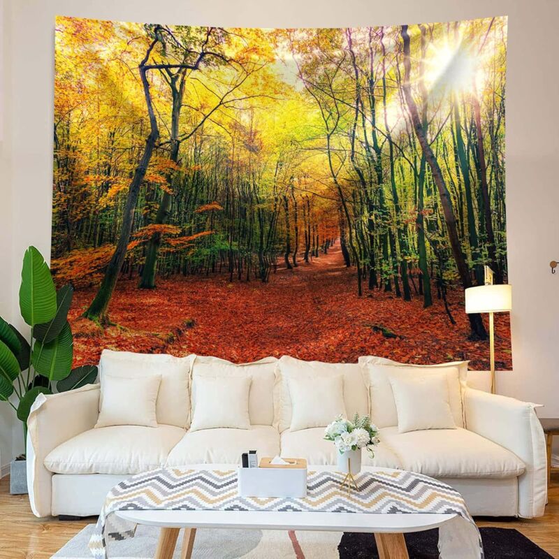 Tapisserie Murale Esthétique Bord De Mer Cascade - Tenture Paysage Nature 150x130cm Pour Chambre, Salon, Dortoir