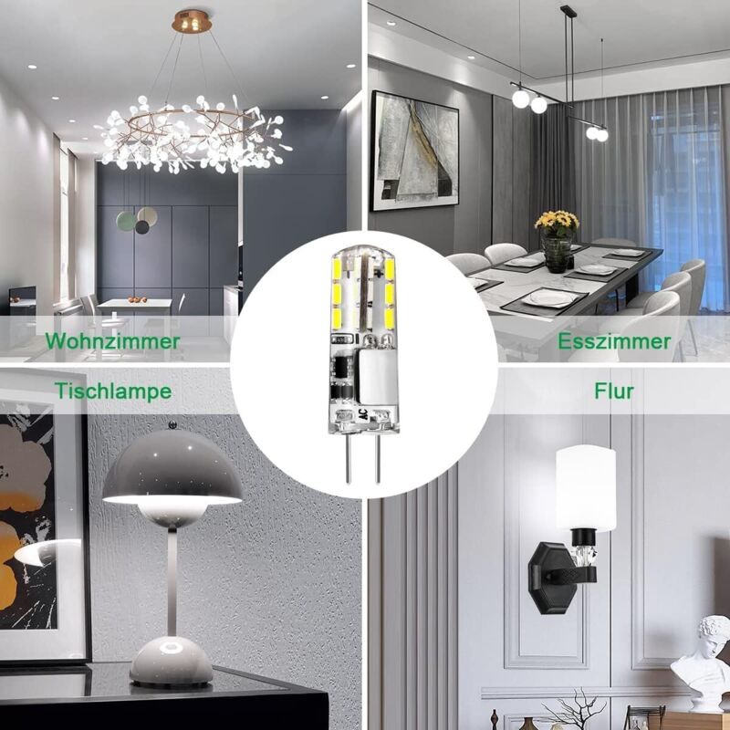 G4 Led 12v 4w Ampoule, AC/DC 12V Ampoules d'éclairage équivalent à 30W halogène, 400LM, Blanc Chaud 3000K, Non dimmable, Remplacement Pour Hotte Et Lusture, Lot de 4