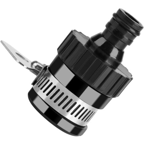 Connecteur de Robinet Universel Adaptateur de Tuyau de Jardin pour la Cuisine, le Jardinage, le Lavage de Voiture (Noir)-VSIAISV