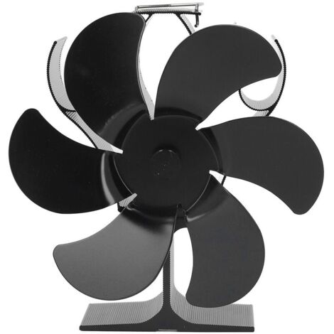 Ventilateur de poêle à chaleur à 6 pales, résistance aux hautes températures, démarrage automatique, poêle à bois, ventilateur de cheminée, noir, diamètre 152mm,Accessoire de cheminée et-VSIAISV (1/5)