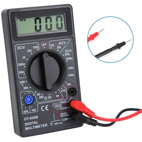Multimètre Numérique, Multimètre numérique LCD Portable multifonctionnel DT-830B, ampèremètre Volt Ohm testeur voltmètre ohmmètre mètre-VSIAISV