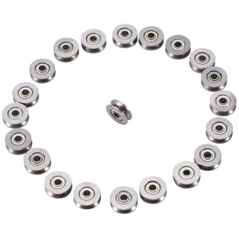 20pcs V623ZZ Guide de Rainure en V Miniature en Acier Roulement à Billes de Rail de Poulie 3x12x4mm pour Système de Mouvement Linéaire de Rail-VSIAISV