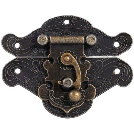 Loquet de Style Antique, Bronze Alliage Cadenas Fermoir Cadenas pour Armoire à Bijoux en Bois.(L) A-VSIAISV (1/5)