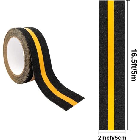 Bande Antidérapante Adhésive Noire – 200 Mm × 5 M – Ruban Anti-Glisse Escaliers Intérieur Extérieur Imperméable