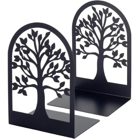 Serre-Livre en Métal pour Livres, Anti-Rayures Porte-Livres pour Bureau, Ecole et Maison, Séparateurs de Livres, CD, Porte-Dossier pour Bureaux(1 Paires)