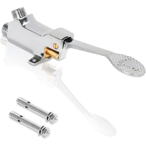 Valve de pédale pour installation au sol en chrome poli