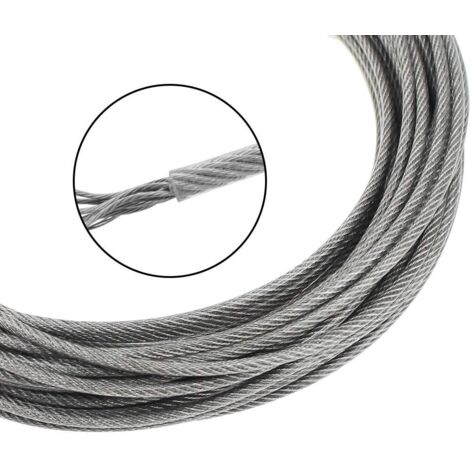 DXLing 2mm x 6m Câble en Acier Inoxydable Enduite de PVC Fil Suspension Cadre avec Câble Métallique Codes Fixes des Vis pour Suspendre Photo Vêtements Lampe Rideaux Chargé Max de 30KG DXLing 2mm x 6m Câble en Acier Inoxydable Enduite de PVC Fil Suspension Cadre avec Câble Métallique Codes Fixes des Vis pour Suspendre Photo Vêtements Lampe Rideaux Chargé Max de 30KG