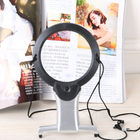Loupe De Lecture Mains Libres Avec 2 LED - Grossissement X6 - Lampe Intégrée - Neuf Sous Emballage