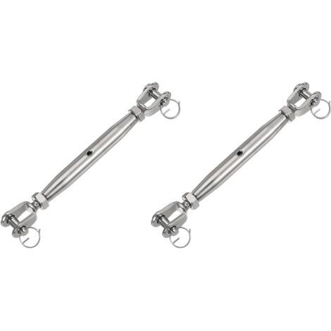 Lot de 2 tendeurs à mâchoires M10 en acier inoxydable 304 avec fermoir magnétique,Vis de fermeture en inox Tendeur de boulon Tendeur de corde,tendeur de câble en acier inoxydable, tendeur fil (1/5)