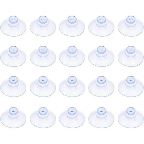 Lot de 20 petites ventouses en plastique transparentes, sans crochet, 20 mm