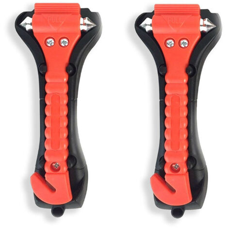 2 pièces Marteaux de Secours avec Brise Vitre Coupe Ceinture, Marteau de sécurité pour Voiture, Outils d’évacuation pour Auto