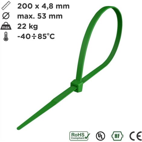 Collier De Serrage Rilsan Nylon 200mm X 2,5mm - Lot Pour Fixation De Câbles, Neuf