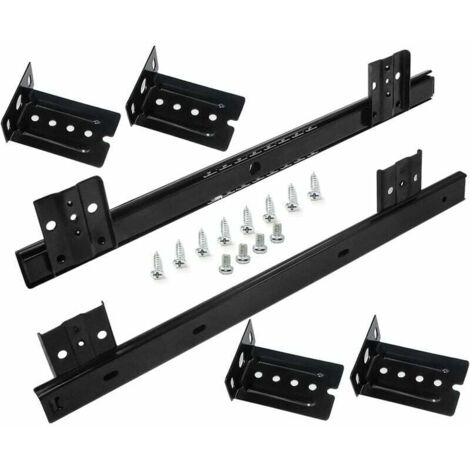 Glissières pour Tiroirs Coulisse Tiroir 350mm Coulisse a Bille pour Plateau Coulissant Clavier (1 paire) Noir