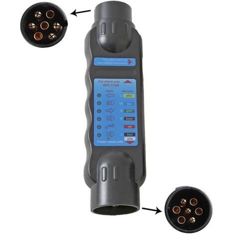 12V Testeur Prise Remorque 7 Broches Male-Testeur Prise Remorque Feux Circuit De Câblage Outils Diagnostic-Convient Remorque Camion RV Voiture