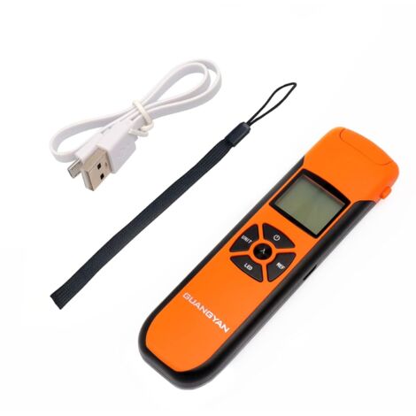Mini photomètre de puissance à fibre optique -70+10dBm Compteur de lumière à fibre pour tester 7 longueurs d'onde calibrées Compteur de puissance optique portable Haute précision rechargeable