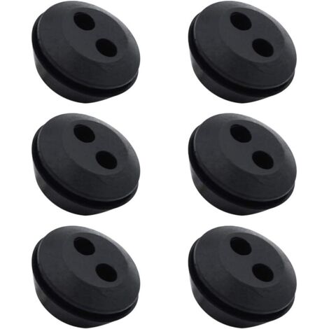 Lot de 6 Bouchon de Tuyau de Carburant Joint de Réservoir Caoutchouc 2 Trous Passe durite passe Durite Reservoir Debroussailleuse Accessoires